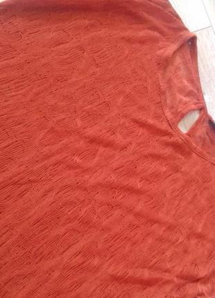 Красива теракотова футболка топ з цікавої текстурної тканини3 фото