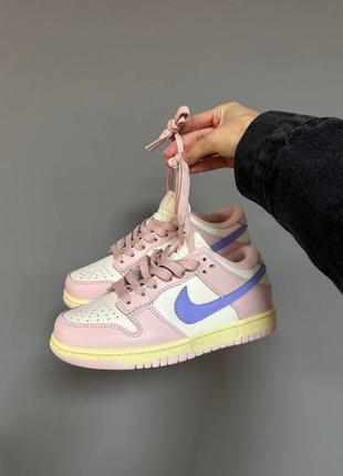 Красивейшие женские кроссовки nike sb dunk low pink oxford розовые с молочным с сиреневым3 фото