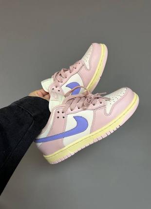 Красивейшие женские кроссовки nike sb dunk low pink oxford розовые с молочным с сиреневым7 фото