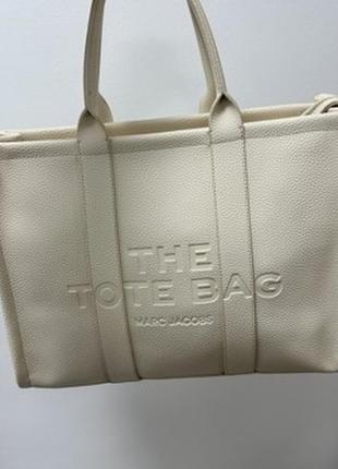Marc jacobs big logo tote bag cream leather 43 х 33 х 11 см