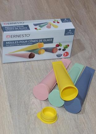 Формочки для мороженого ernesto. 4 шт германия силиконовые формы силикон фруктового сока набор комплект форм формочек мороженица рожок льда лед ikea