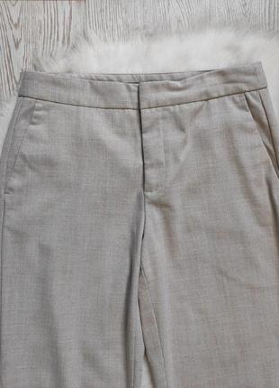 Белые серые бежевые льняные брюки штаны прямые классические карманами кроп разрезами zara5 фото