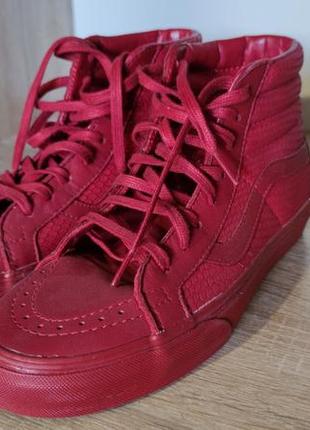 Vans red красные кеды, кросовки ванс высокие