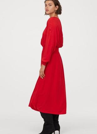 Червона сукня-міді h&m