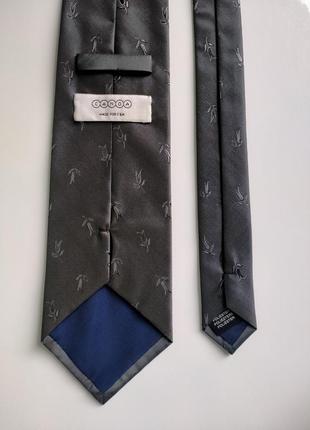 Сріблястий галстук краватка canda новий з квітами3 фото