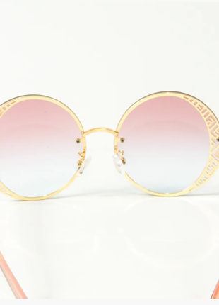 Очки женские солнцезащитные круглые розовые5 фото