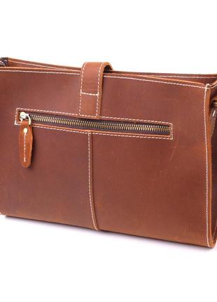 Винтажная женская сумка из натуральной кожи 21301 vintage коричневая2 фото