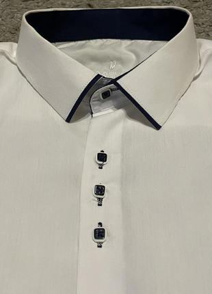 Фирменная,белая ,коттоновая рубашка florenzo1 фото