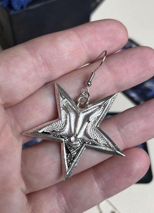 Невероятно крутые серьги пятиугольная звезда пентаграмма пентакль бафомет5 фото