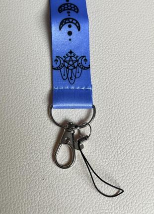 Шнурок для телефона ключей бейджа брелок карманная лента пентаграмма месяц в возрасте язычество трехединная богиня7 фото
