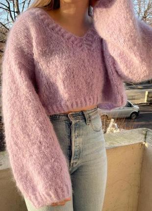 Кроп-свитер из шерсти альпака1 фото