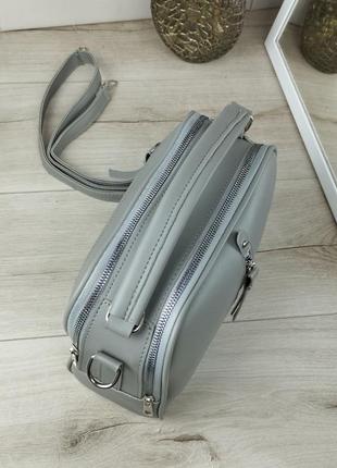 Стильна сумочка, сірого кольору7 фото