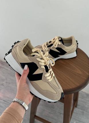 Кросівки nb 327 beige/black1 фото