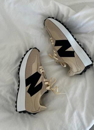 Кросівки nb 327 beige/black10 фото