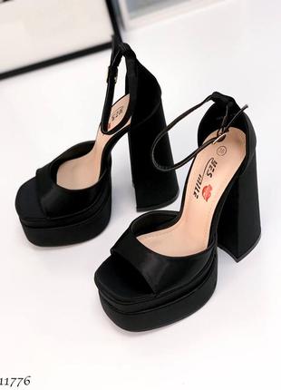 Босоножки шлепки обувной текстиль черный6 фото