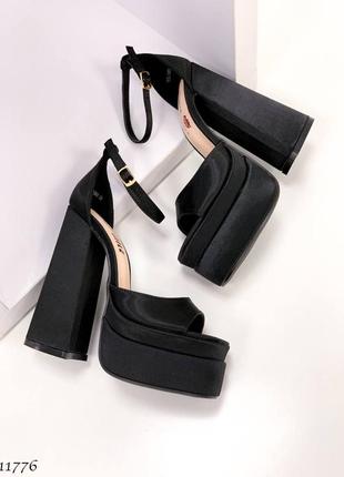 Босоножки шлепки обувной текстиль черный7 фото
