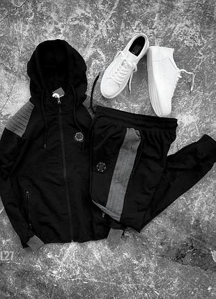 Качественный мужской спортивный костюм / черные легкие костюмы для мужчин на весну