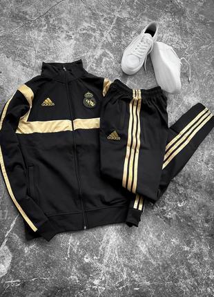 Спортивний костюм adidas чорний / брендові чоловічі спорт костюми адідас