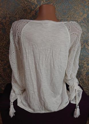 Красива жіноча блуза з рукавами прошва кісті р. 44 /46 блузка кофта5 фото