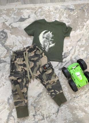 💥джинсы,футболка комплект,косюм весенний,военный принт,