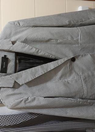 Пиджак бренд сток гусиная лапка серый2 фото