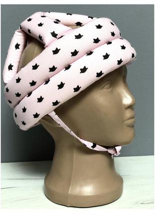 Дитячий захисний м'який протиударний шолом-шапка захист від ударів головою для малюків рожевий5 фото