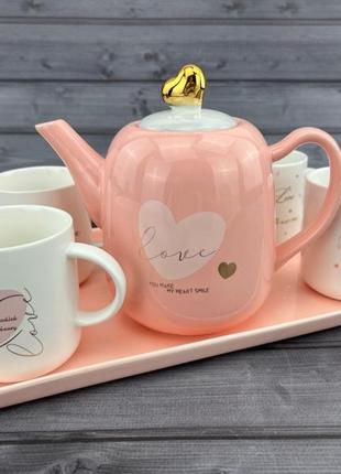 Чайный набор "sweet life" розовый2 фото