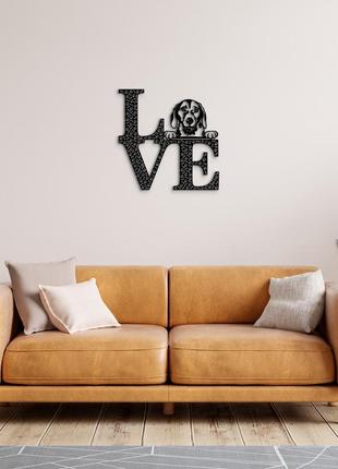 Декоративне панно з дерева. декор на стіну. love&bones  американський фокстер'єр. 20 x 20 см5 фото