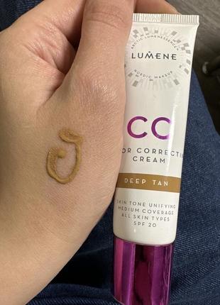 Тональный крем cc lumene deep tan color correcting cream spf20 spf 20 темный загар