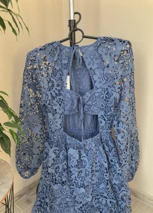 Na-kd кружевное платье в синем цвете на выпускное или важное событие