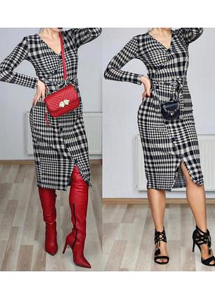 Трикотажна міді сукня на запах жіноча сукня в клітинку сукня в рубчик stradivarius сукня по фігурі