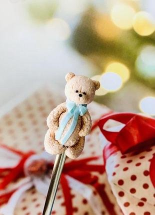 Ложка с декором из полимерной глины «мишутка» или « чашечка на ложечке»