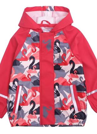 Детский дождевик полиуретан без утеплителя, куртка, красная грязепруф, lupilu 86-92