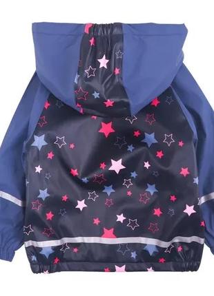 Детский дождевик на флисе, куртка, синяя звезды, грязепруф, lupilu 86-924 фото