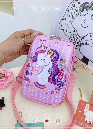 Детская сумочка для девочки единорог unicorn сиреневая