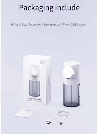 Автоматический бесконтактный дозатор мыла для мытья рук сенсорный диспенсер для...