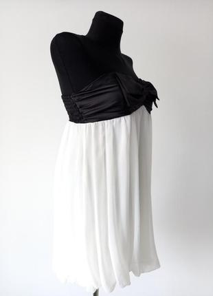 Платье туника черно-молочного цвета.4 фото