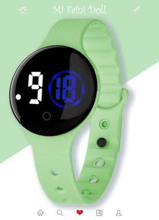 Светодиодные сенсорные электронные часы с большими цифрами водонепроницаемые зеленый