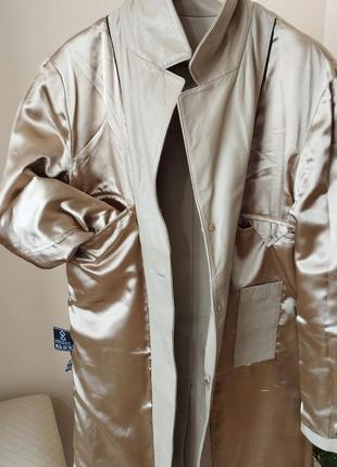 John devin кожаный тренч прямого кроя плащ удлиненный блейзер пиджак5 фото
