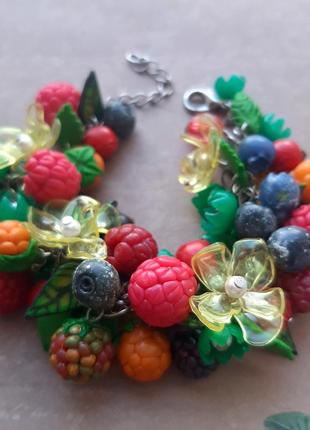 Браслет ожерелье трансформер колье цветы красив ягоды листья hand малина смородина черника ежевика