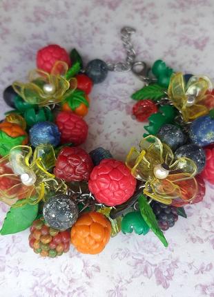 Браслет ожерелье трансформер колье цветы красив ягоды листья hand малина смородина черника ежевика7 фото