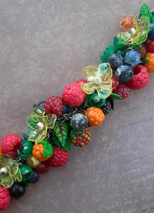 Браслет ожерелье трансформер колье цветы красив ягоды листья hand малина смородина черника ежевика9 фото