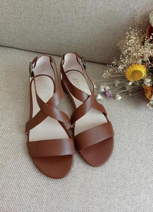 Босоножки сандалииecco w flat sandal 208413/ разм.38, оригинал5 фото