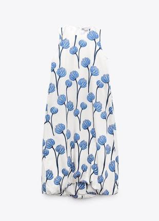 Zara 🔥 -60% платье роскошное лонг стиль цветы хс6 фото