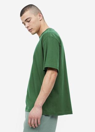 Футболка h&amp;m 1003662033 relaxed fit s m l xl xxl зеленый5 фото