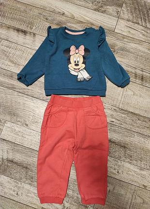 Комплект для девочки толстовка минные брюки байка теплая детская одежда