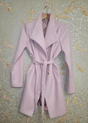 Женское демисезонное модное пальто с шерсти1 фото