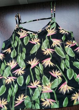 Блуза майка primark топ з тропическим принтом1 фото