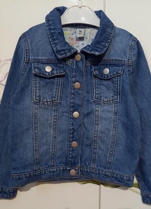 Джинсова куртка джинсовка джинсівка курточка джинсовий жакет піджак для дівчинки 4-5 років 104-110
