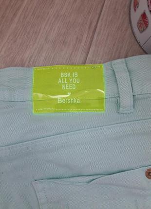 Мятные джинсовые шорты ххс(32) bershka2 фото